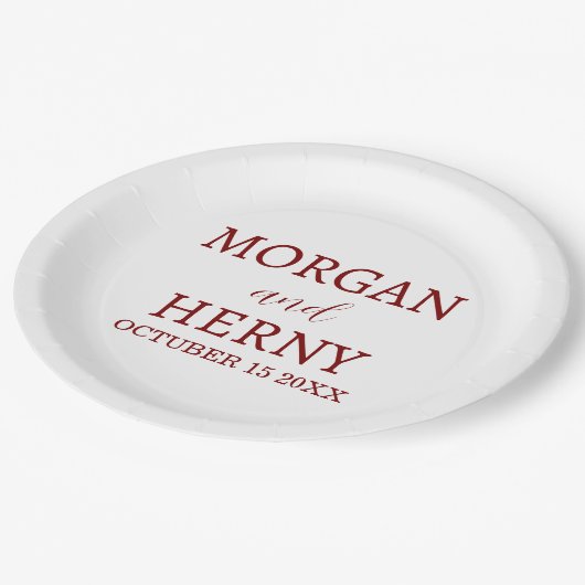 Personalized Custom Name Stylish Minimal Wedding Papieren Bordje (Gekanteld)