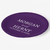 Personalized Custom Name Stylish Minimal Wedding Papieren Bordje (Gekanteld)