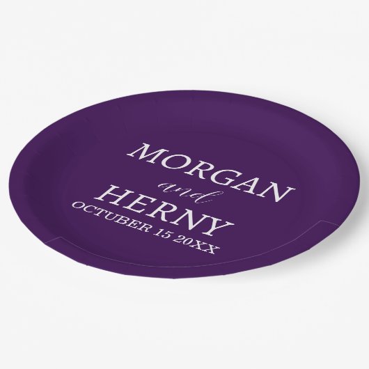 Personalized Custom Name Stylish Minimal Wedding Papieren Bordje (Gekanteld)