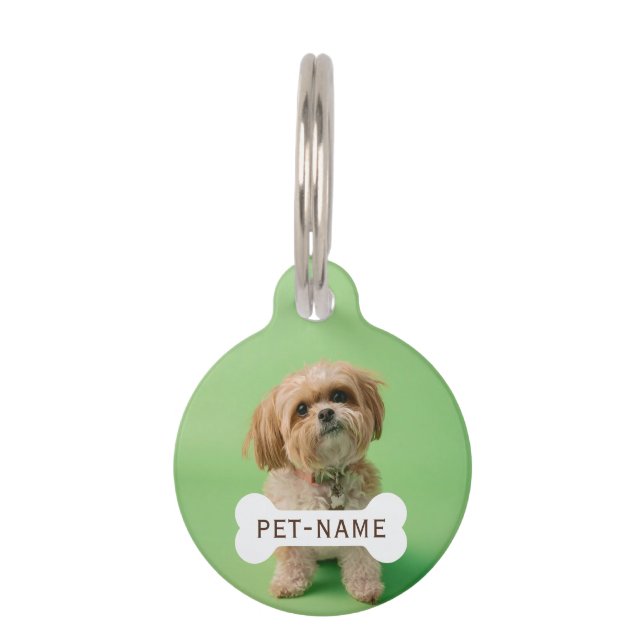 Personalized Custom Pet Dog Photo And Text Picture Huisdierpenning (Voorkant)