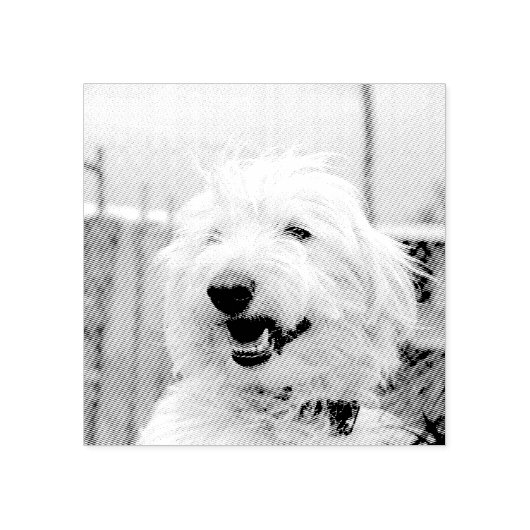 Personalized Custom Pet Photo Etched Style Rubberstempel (Afrduk)