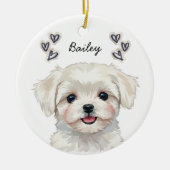Personalized Custom Pet Photo Name Keepsake Keramisch Ornament (Voorkant)