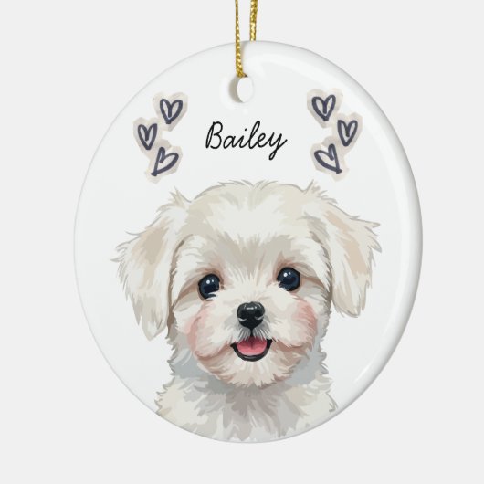 Personalized Custom Pet Photo Name Keepsake Keramisch Ornament (Links)