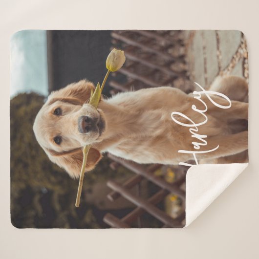 Personalized Custom Photo And Text Sherpa Deken (Voorkant (horizontaal))