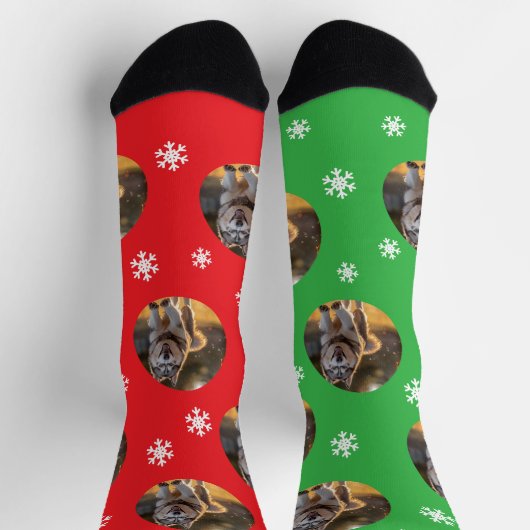 Personalized Custom Photo Blob - Husky Dog Winter Sokken (Top)