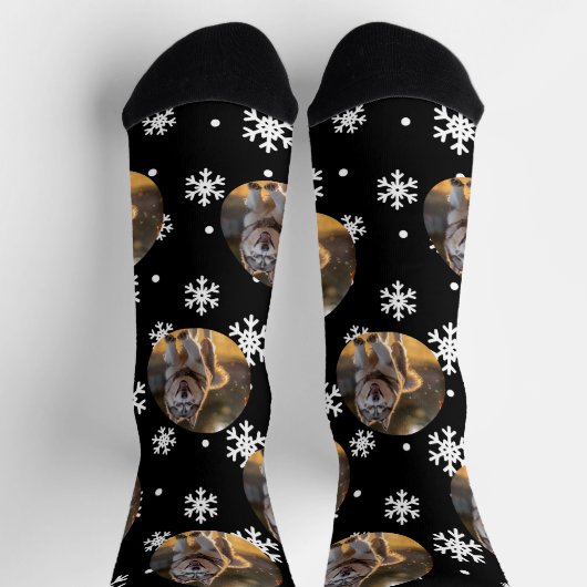 Personalized Custom Photo Blob - Snowflake Husky  Sokken (Top)