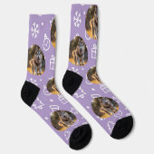 Personalized Custom Photo Blob - Winter Husky  Sokken (Rechts)