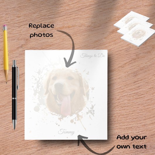 Personalized Custom Photo Pet with Name Notitieblok