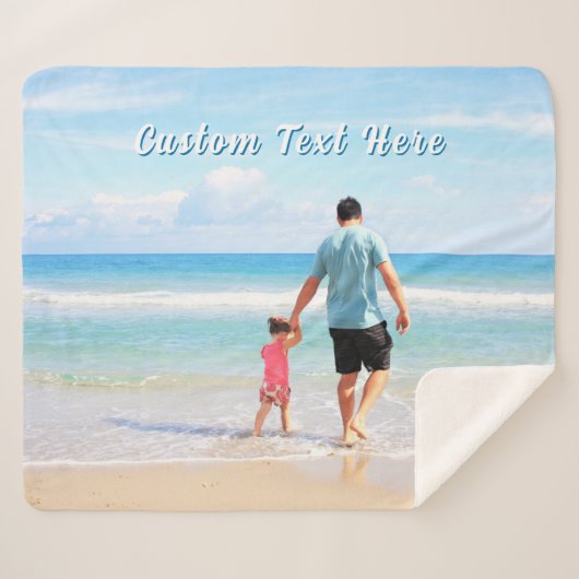 Personalized Custom Photo Sherpa Blanket with Text Sherpa Deken (Voorkant (horizontaal))