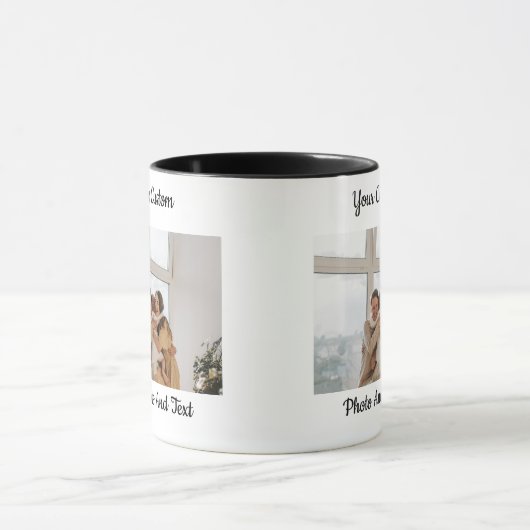 Personalized Custom Photo Text Combo Mug Mok (Midden)