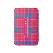 Personalized Custom Pink Fuchsia Plaid Preppy  Badmat (Voorkant Verticaal)