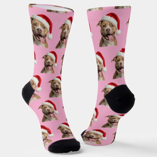 Personalized Custom Pitbull Christmas Sokken (Gebogen)