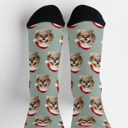 Personalized Custom Shitszu Christmas  Sokken (Top)
