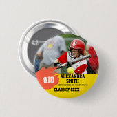 Personalized Custom Softball Player Graduation Ronde Button 5,7 Cm (Voorkant /achterkant)