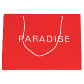 Personalized Custom Text Neon Red Large Gift Bag Groot Cadeauzakje (Voorkant)