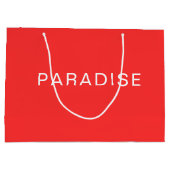 Personalized Custom Text Neon Red Large Gift Bag Groot Cadeauzakje (Achterkant)