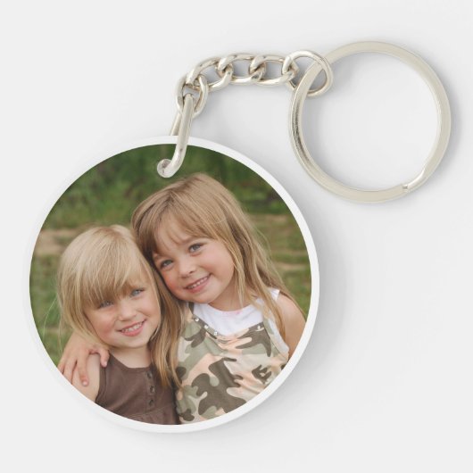 Personalized Custom Text Photo Heart Sleutelhanger (Achterkant)