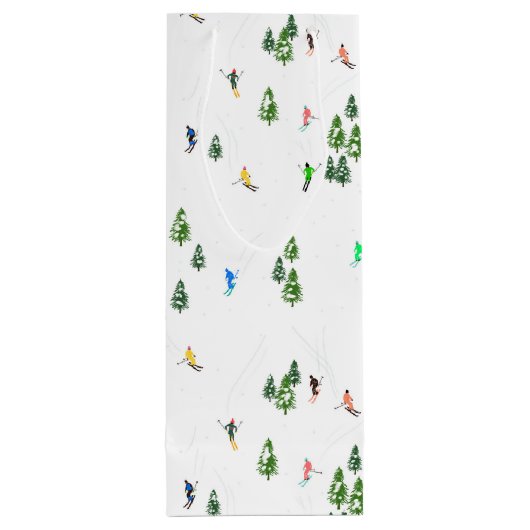 Personalized Custom text | Ski Holiday Skiers Wijn Cadeautas (Achterkant)