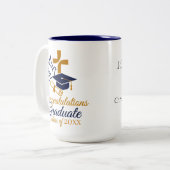 Personalized custom year Christian Graduation Tweekleurige Koffiemok (Voorkant links)
