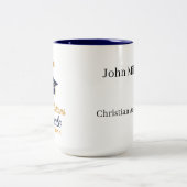 Personalized custom year Christian Graduation Tweekleurige Koffiemok (Center)