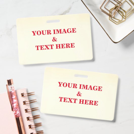 Personalized Custom Your Own Photo & Text Badge (Kantoor)
