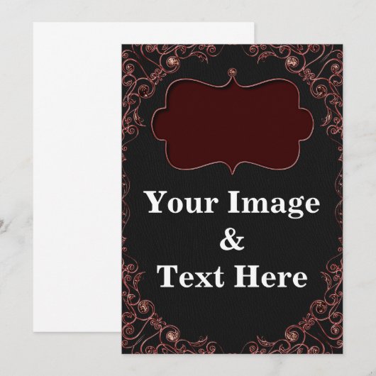 Personalized Custom Your Own Photo & Text Invitati Kaart (Voorkant / Achterkant)