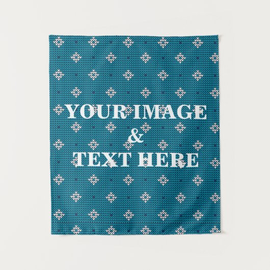 Personalized Custom Your Own Photo & Text Tapestry Wandkleed (Voorkant)