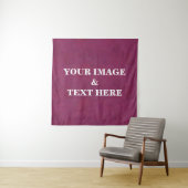 Personalized Custom Your Own Photo & Text Tapestry Wandkleed (In situ)