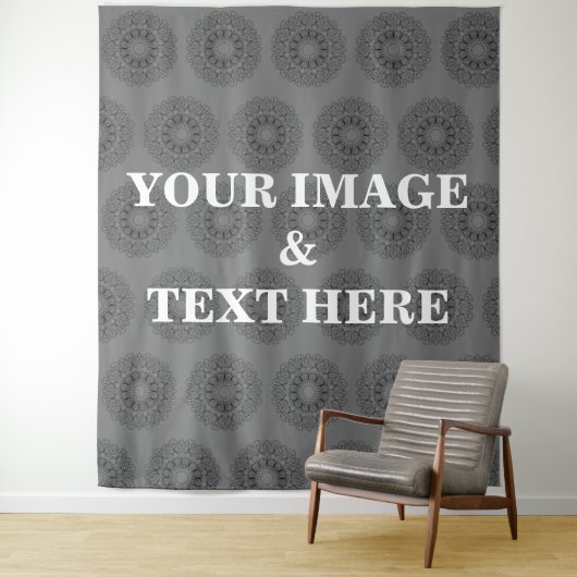 Personalized Custom Your Own Photo & Text Tapestry Wandkleed (In situ)