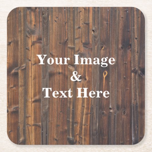 Personalized Custom Your Own Photo Wooden  Kartonnen Onderzetters (Voorkant)