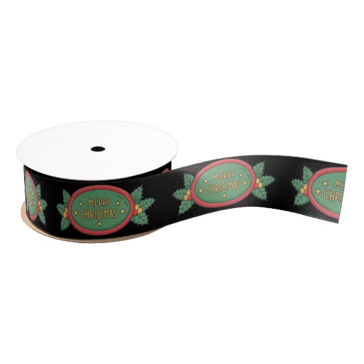 Personalized Customized Merry Christmas Grosgrain Lint (Spoel)