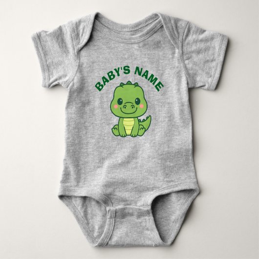Personalized Cute Alligator Baby Bodysuit (Voorkant)
