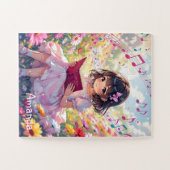 Personalized Cute Anime Girl Reading a Book Legpuzzel (Horizontaal)