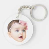 Personalized Cute Baby Face Photo Acrylic Keychain (Achterkant)