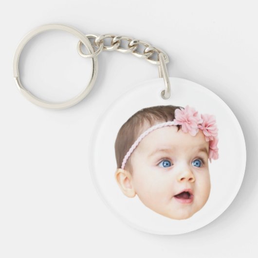 Personalized Cute Baby Face Photo Acrylic Keychain (Voorkant)