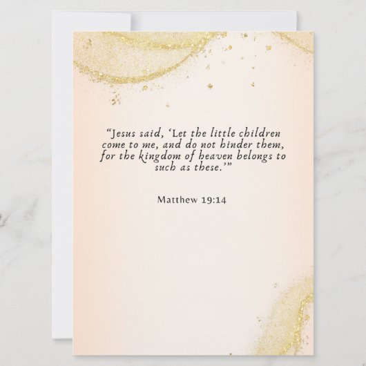 Personalized Cute Baby Girl Baptism Kaart (Achterkant)