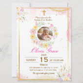 Personalized Cute Baby Girl Baptism Kaart (Voorkant)