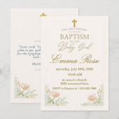 Personalized Cute Baby Girl Baptism Kaart (Voorkant / Achterkant)