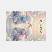 Personalized Cute Baby Lambs on a cloud Fleece Deken (Voorkant (Horizontaal))