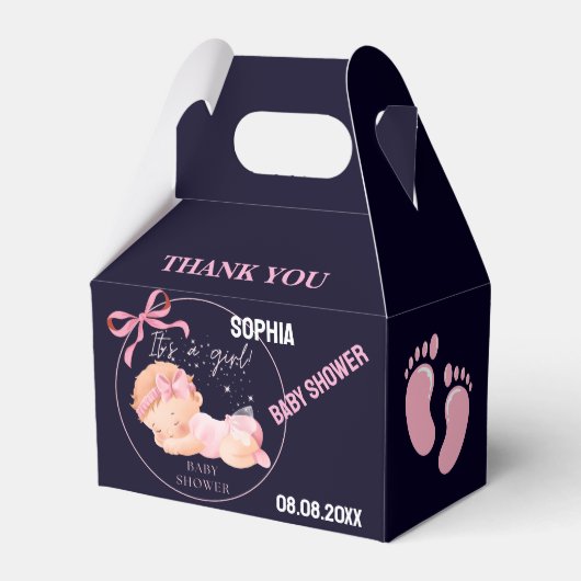 Personalized Cute Baby Shower  Favor Boxes Bedankdoosjes (Achterkant)