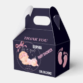 Personalized Cute Baby Shower  Favor Boxes Bedankdoosjes (Voorkant Zijde)