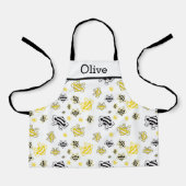Personalized Cute Bees Pattern Apron – Honey Bee Schort (Voorkant)