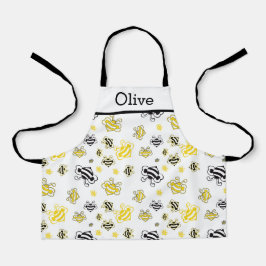 Personalized Cute Bees Pattern Apron – Honey Bee Schort