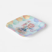 Personalized Cute Blue Fairy Birthday Paper Plates Papieren Bordje (Gebogen)