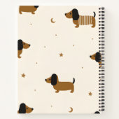 Personalized Cute Brown Dachshund Puppy Notitieboek (Achterkant)