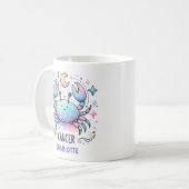 Personalized Cute Cancer Zodiac Crab Astrology Koffiemok (Voorkant links)
