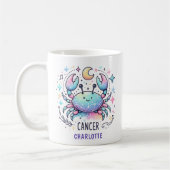 Personalized Cute Cancer Zodiac Crab Astrology Koffiemok (Links)