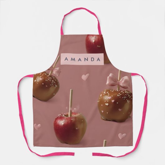 Personalized Cute Caramel Apple Pattern Apron Schort (Voorkant)