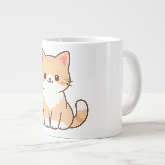 Personalized Cute Cat Gift – Custom Pet Name Minim Grote Koffiekop (Voorkant rechts)