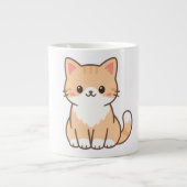 Personalized Cute Cat Gift – Custom Pet Name Minim Grote Koffiekop (Voorkant)